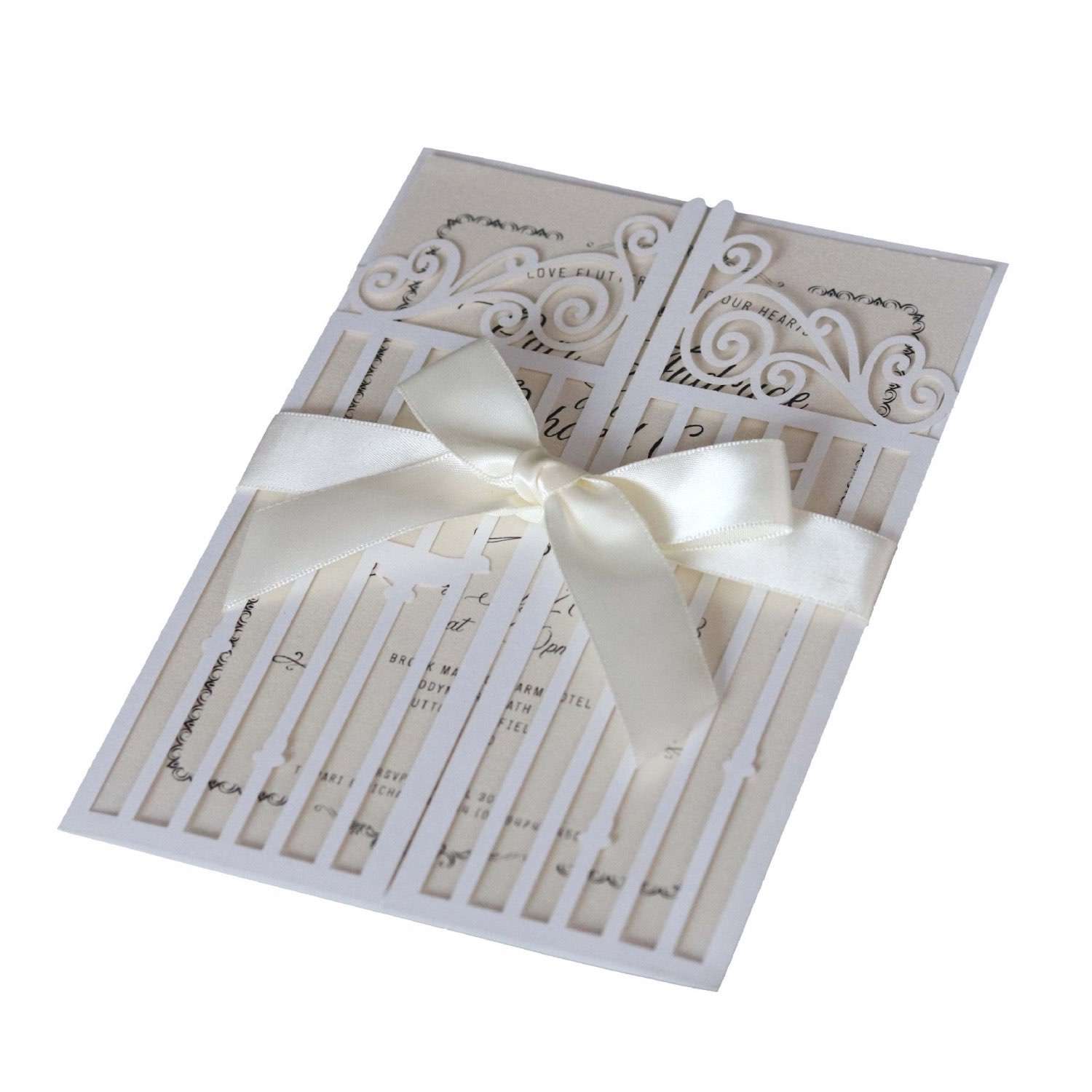 Laser Invitation Card Translucent Envelope Wedding Decoration Champagne